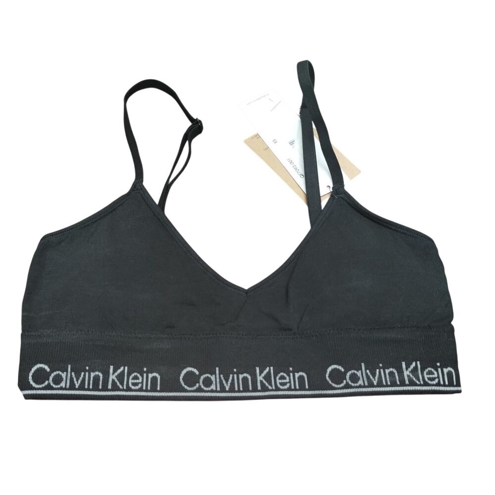 Calvin Klein NWT XS Black Modern Seamless Lightly Lined Triangle Bralette QF7093
